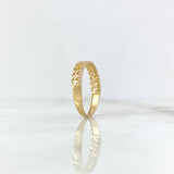 Anillo Cubano Churumbela 1.95gr / T7 / Circones Blancos Oro Amarillo 18K