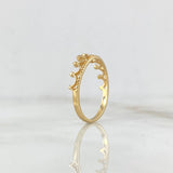 Anillo Corona Punteada 1.5gr / T6 1/4 / Circones Blancos Oro Amarillo