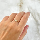 Anillo Trebol 1.3gr / T6 3/4 / Circones Blancos Oro Amarillo ©