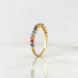 Anillo Churumbela Circulos Punteados Curva 1.45gr / T5 / Circones Colores Oro Amarillo