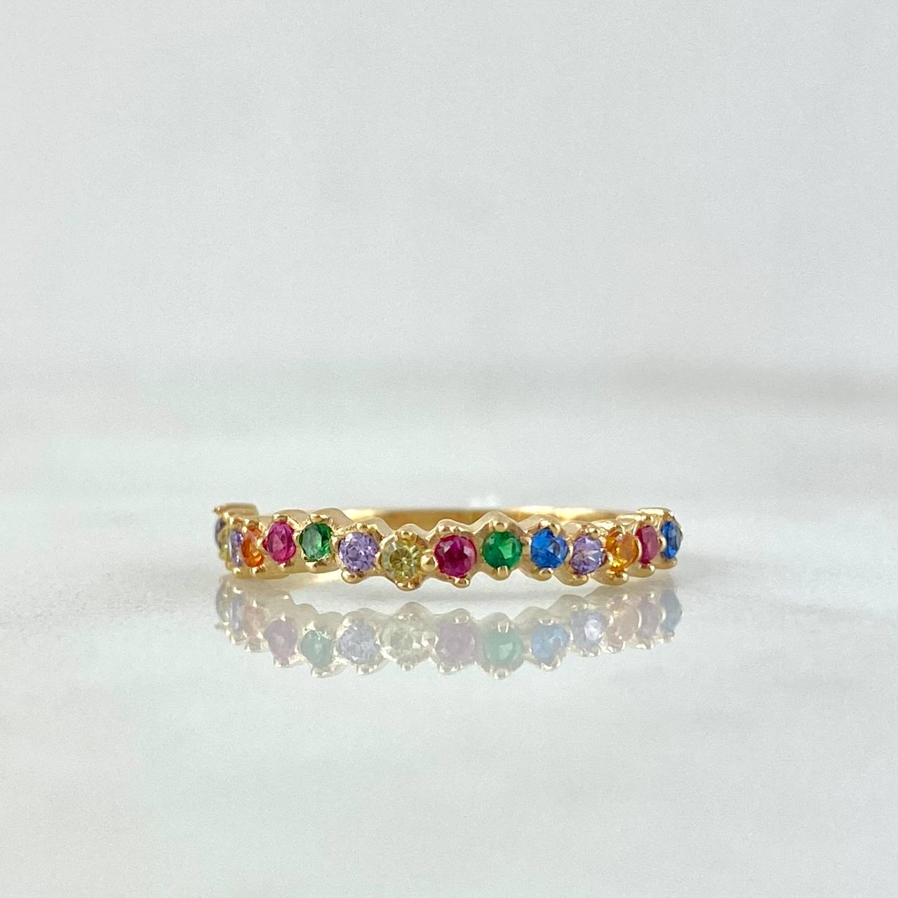Anillo Churumbela Circulos Punteados Curva 1.45gr / T5 / Circones Colores Oro Amarillo