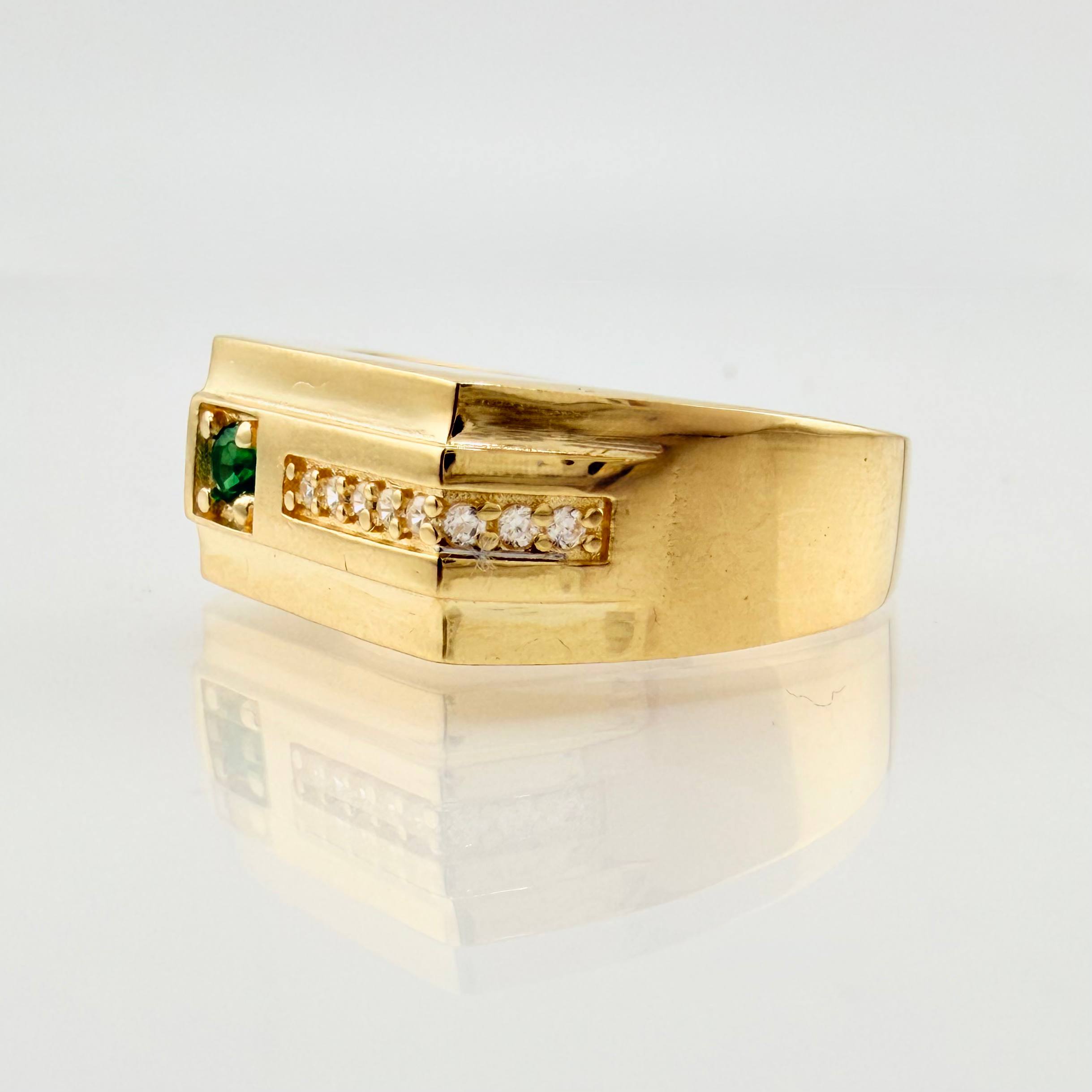 Anillo Incrustado Carril 6.4gr / T10 1/4 / Oro Amarillo 18K