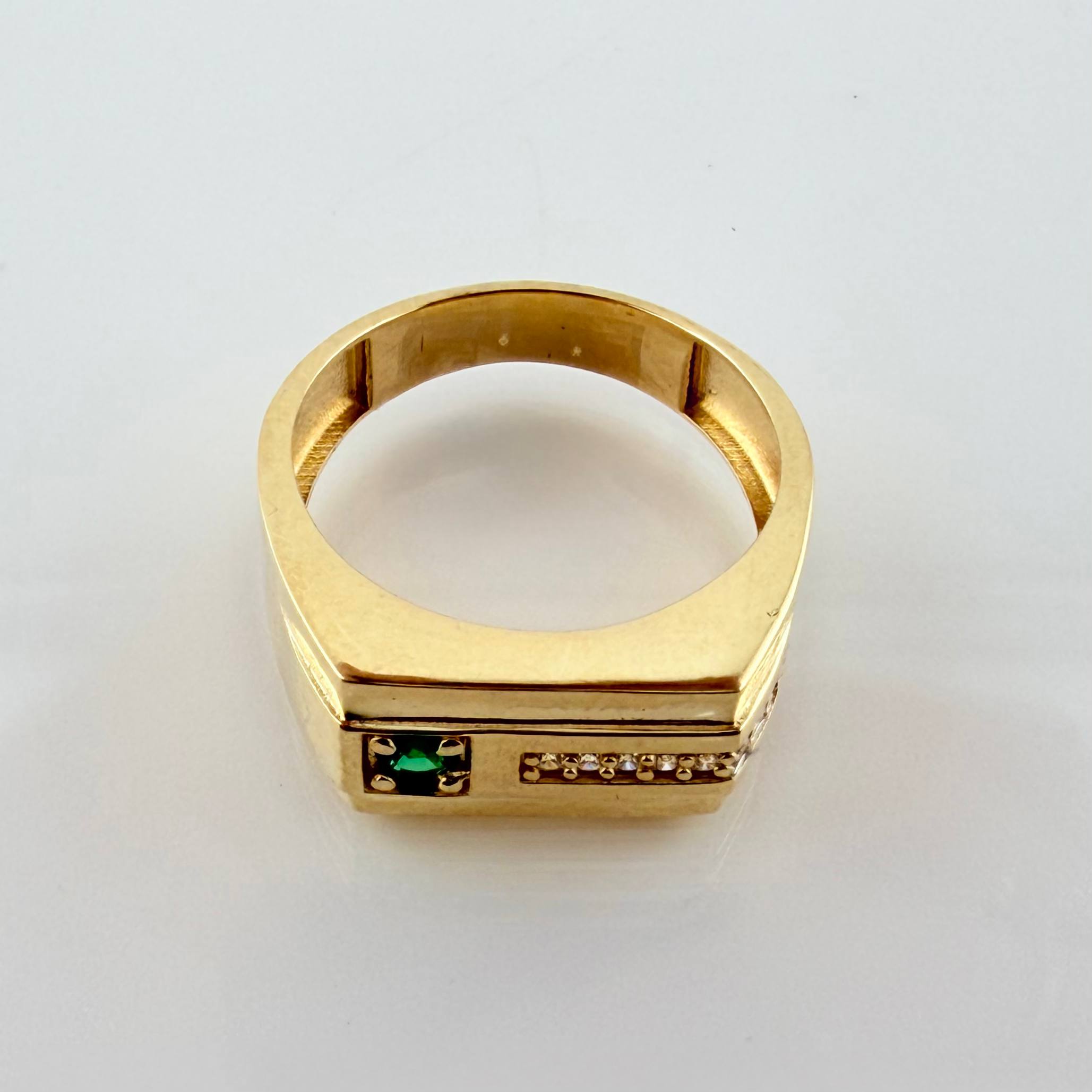 Anillo Incrustado Carril 6.4gr / T10 1/4 / Oro Amarillo 18K