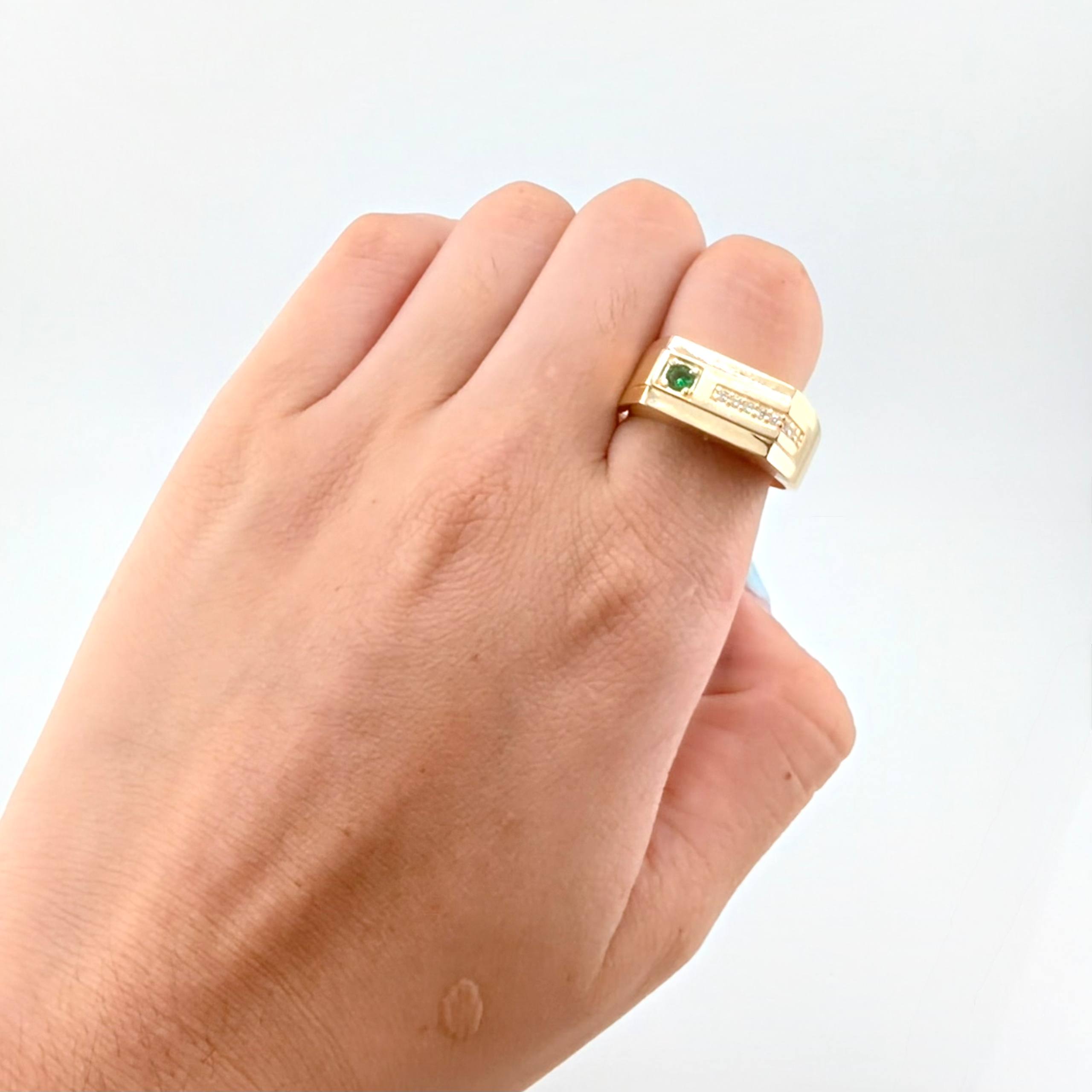 Anillo Incrustado Carril 6.4gr / T10 1/4 / Oro Amarillo 18K