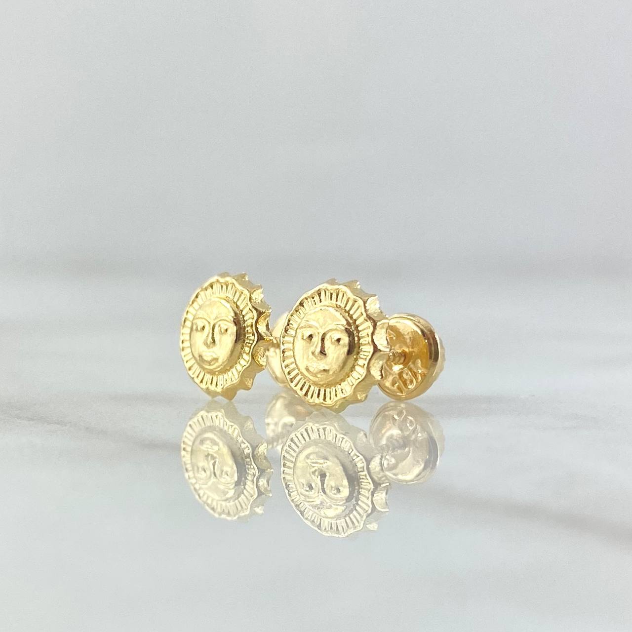Topos Sol 0.8gr / 8mm Texturizado Oro Amarillo 18K *