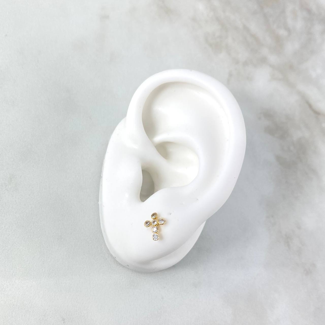 Topos Cruz 0.6gr / Circulos Circones Blancos Oro Amarillo