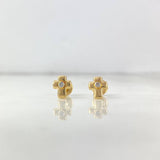 Topos Cruz 0.85gr / Circon Blanco Oro Amarillo