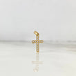 Dije Cruz 0.75gr / 2cm / Circones Blancos Oro Amarillo ©