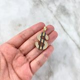 Dije Signo Dólar 6.7gr / 3.9cm / Circones Blancos Negros Oro Amarillo ©