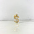 Dije Signo Dólar 3.25gr / 3.1cm / Circones Blancos Dos Oros Amarillo Blanco ©