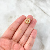 Dije Circulo CH 1.4gr / 1.8cm / Circones Blancos Oro Amarillo ©