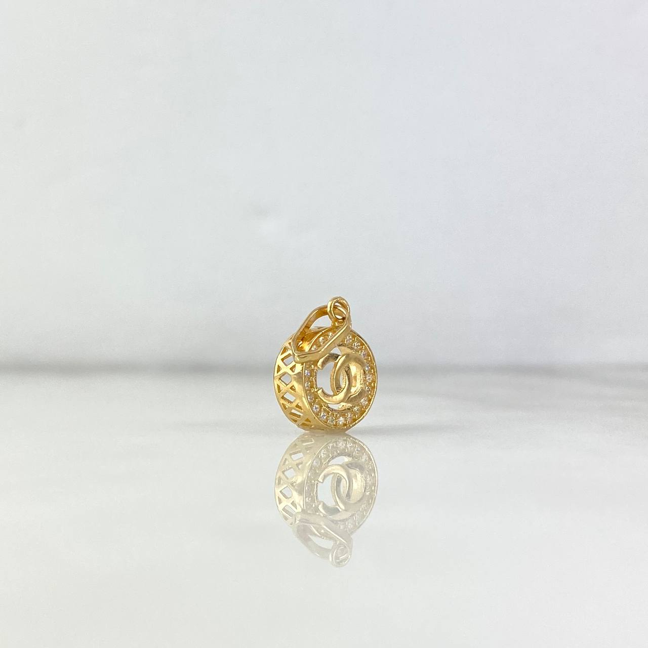 Dije Circulo CH 1.4gr / 1.8cm / Circones Blancos Oro Amarillo ©
