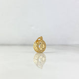 Dije Circulo CH 1.4gr / 1.8cm / Circones Blancos Oro Amarillo ©