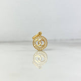 Dije Circulo CH 1.4gr / 1.8cm / Circones Blancos Oro Amarillo ©