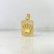 Dije Corona RX 4.7gr / 2.8cm / Regtangulo Circones Blancos Oro Amarillo ©