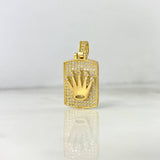 Dije Corona RX 4.7gr / 2.8cm / Regtangulo Circones Blancos Oro Amarillo ©