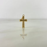 Dije Cruz Cristo 0.55gr / 2.3cm / Borde Punteado Oro Amarillo