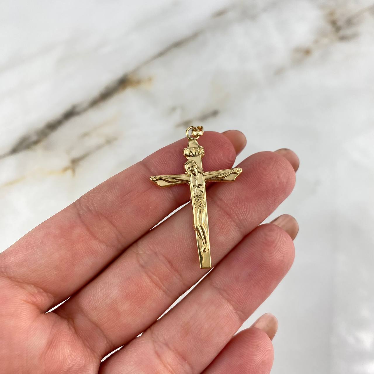Dije Cruz Cristo 1.5gr / 4.1cm / Tau Oro Amarillo &