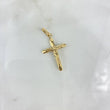 Dije Cruz Cristo 1.1gr / 3.5cm / Plana Lisa  Oro Amarillo