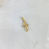 Dije Cruz Cristo Anj 0.35gr / 1.9cm / Oro Amarillo *