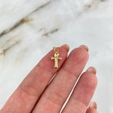 Dije Cruz Cristo Anj 0.35gr / 1.9cm / Oro Amarillo *