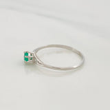 Anillo Solitario Esmeralda 0.21pts 1.2g / T7 Oro Blanco 18K