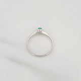 Anillo Solitario Esmeralda 0.21pts 1.25g / T6 1/2 Oro Blanco 18K