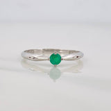 Anillo Solitario Esmeralda 0.22pts 1.35g / T7 Oro Blanco 18K