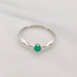 Anillo Solitario Esmeralda 0.22pts 1.35g / T7 Oro Blanco 18K