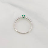 Anillo Solitario Esmeralda 0.22pts 1.35g / T7 Oro Blanco 18K