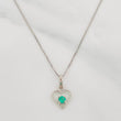 Set Cadena Veneciana + Dije Corazon Esmeralda 0.7pts / 1.35g / 45cm Oro Blanco 18K