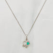 Set Cadena Veneciana + Dije Corazon Infinito Esmeralda 0.5pts / 1.4g / 45cm Oro Blanco 18K