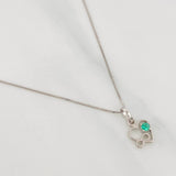 Set Cadena Veneciana + Dije Corazon Infinito Esmeralda 0.5pts / 1.4g / 45cm Oro Blanco 18K