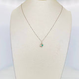 Set Cadena Veneciana + Dije Corazon Infinito Esmeralda 0.5pts / 1.4g / 45cm Oro Blanco 18K