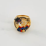 Anillo Pato Inspirado 10.8g / T5 Dos Oros Negro Amarillo 18K
