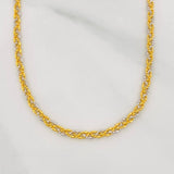 Cadena Morse 8.15g / 70cm / 2.4mm Dos Oros Amarillo Blanco 18K