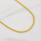 Cadena Morse 8.15g / 70cm / 2.4mm Dos Oros Amarillo Blanco 18K