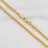 Cadena Morse 8.15g / 70cm / 2.4mm Dos Oros Amarillo Blanco 18K