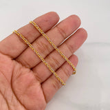 Cadena Morse 8.15g / 70cm / 2.4mm Dos Oros Amarillo Blanco 18K