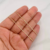 Cadena Escalera Plana 2.25g / 60cm / 1.4mm Dos Oros Amarillo Blanco 18K