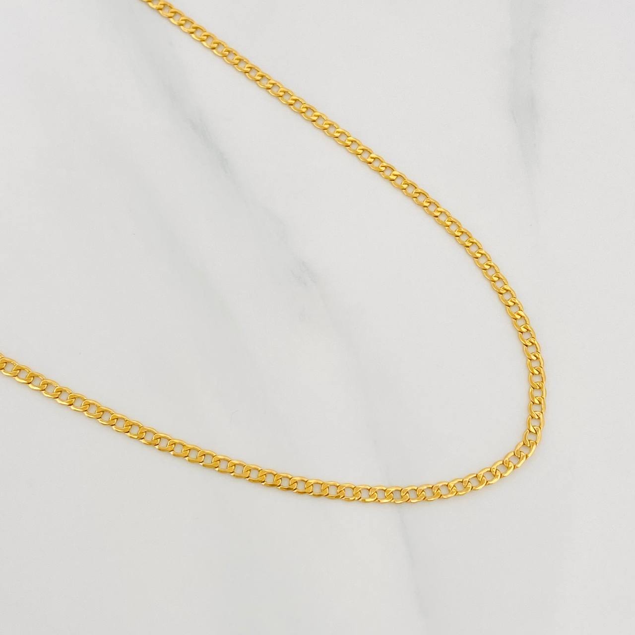 Cadena Cubana 2.5g / 60cm / 2mm Oro Amarillo 18K