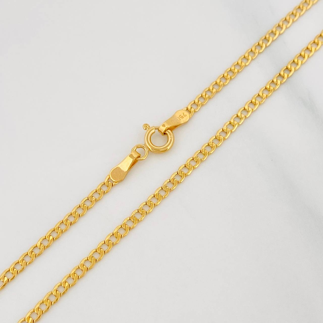 Cadena Cubana 2.15g / 50cm / 2mm Oro Amarillo 18K