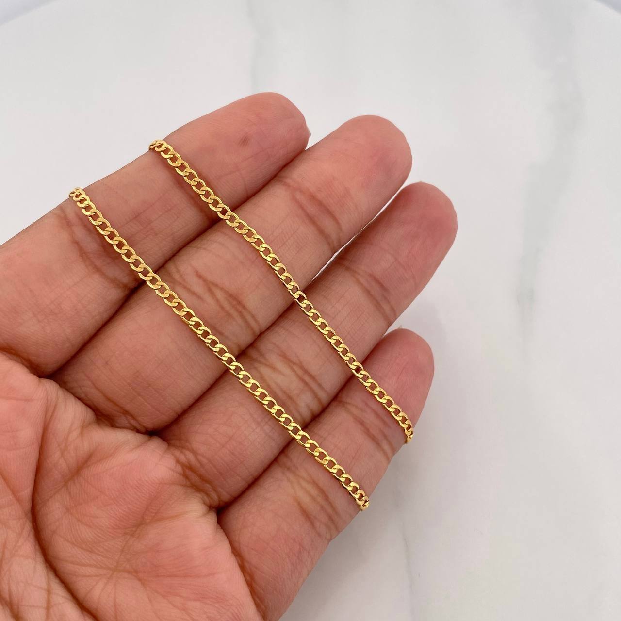 Cadena Cubana 2.15g / 50cm / 2mm Oro Amarillo 18K