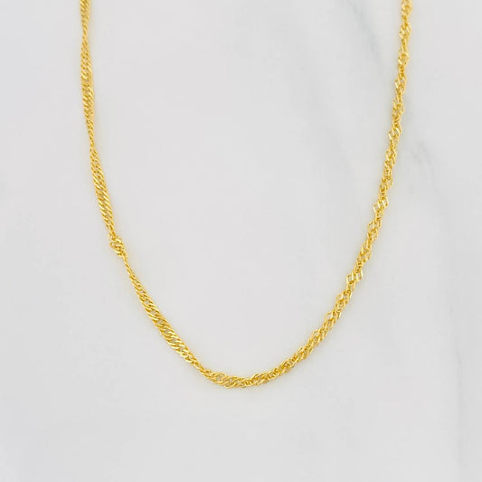 Cadena Singapur 1.6g / 50cm / 1.6mm Oro Amarillo 18K