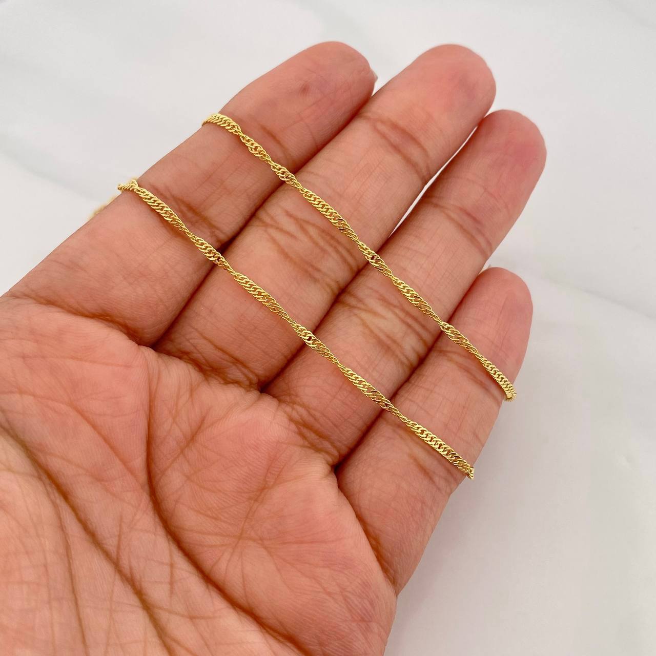 Cadena Singapur 1.6g / 50cm / 1.6mm Oro Amarillo 18K