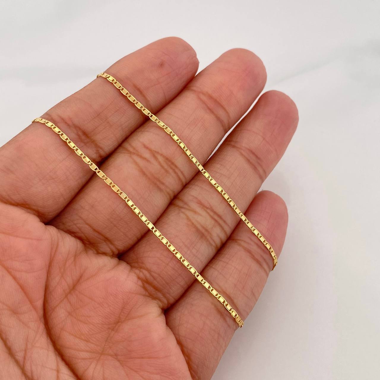 Cadena Escalera Plana 1.15g / 60cm / 1.3mm Oro Amarillo 18K