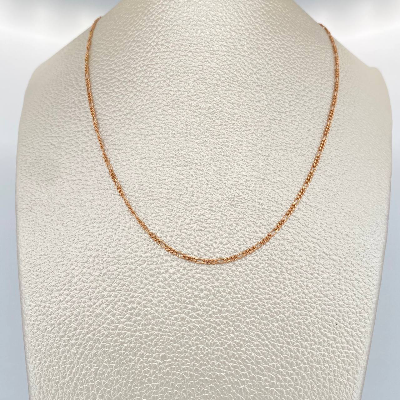 Cadena Figaro 1.4gr / 44.5cm / 1.3mm Oro Rosa +1 18K $