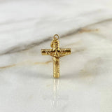 Dije Cruz Cristo 1.2gr / 3.3cm / Baston Rayado Oro Amarillo