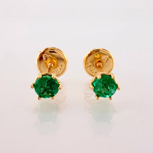 Topos Seis Garras Esmeraldas 22pts 0.6gr / 3.3mm Oro Amarillo 18K