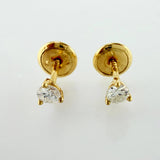 Topos Tres Garras Diamantes 16pts 0.5gr / 3mm Oro Amarillo 18K